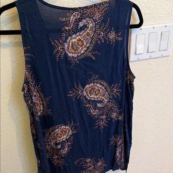 a.n.a Dark Blue Paisley Tank Top - Picture 2 of 4